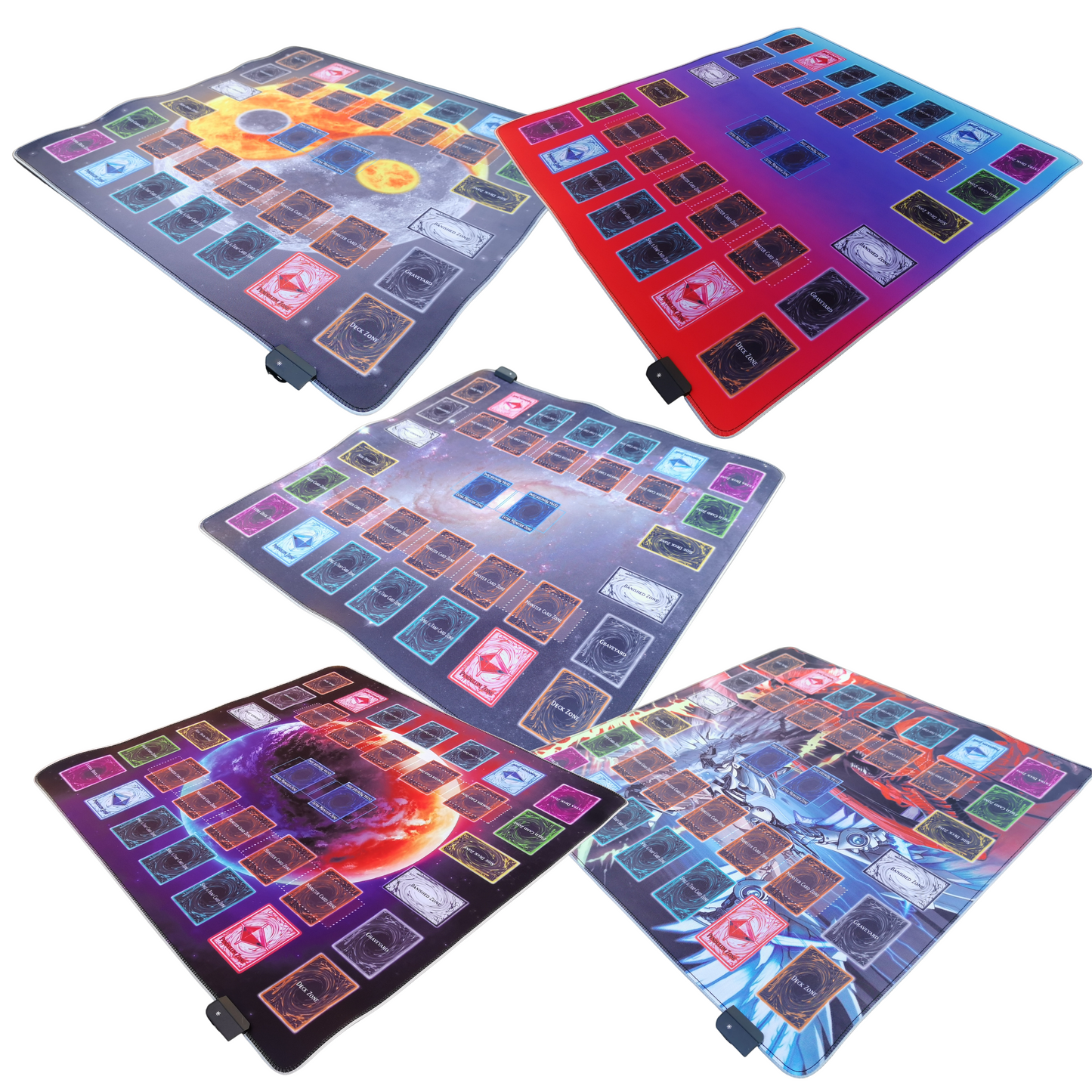 Yu-Gi-Oh! 2-speler TCG Speelmat met Multi-Color LED - 70x70Cm - Milky Way  - 2-player TCG Playmat