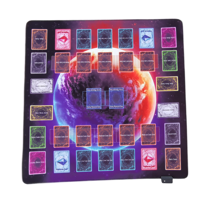 Yu-Gi-Oh! 2-speler TCG Speelmat met Multi-Color LED - 70x70Cm - Planet Burst - 2-Player TCG Playmat