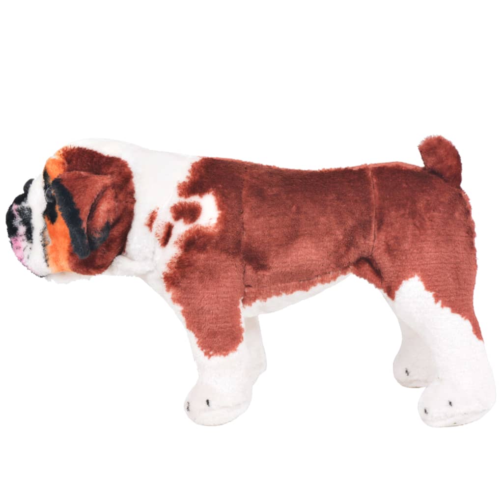 Speelgoedbulldog staand XXL pluche wit en bruin