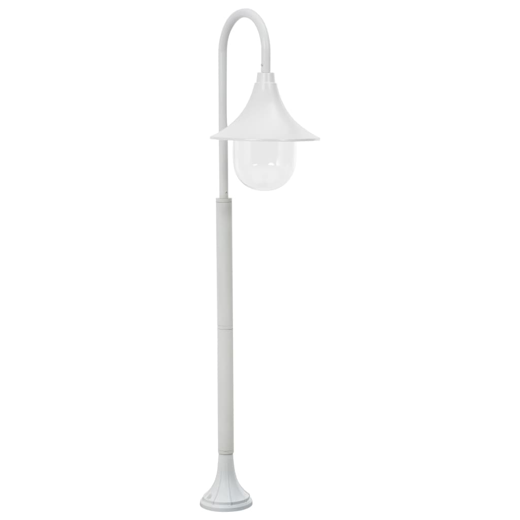 Paalverlichting tuin E27 120 cm aluminium wit