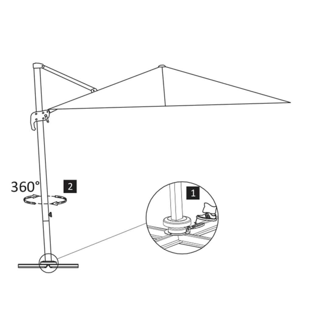 Zweefparasol met aluminium paal 400x300 cm zandkleurig