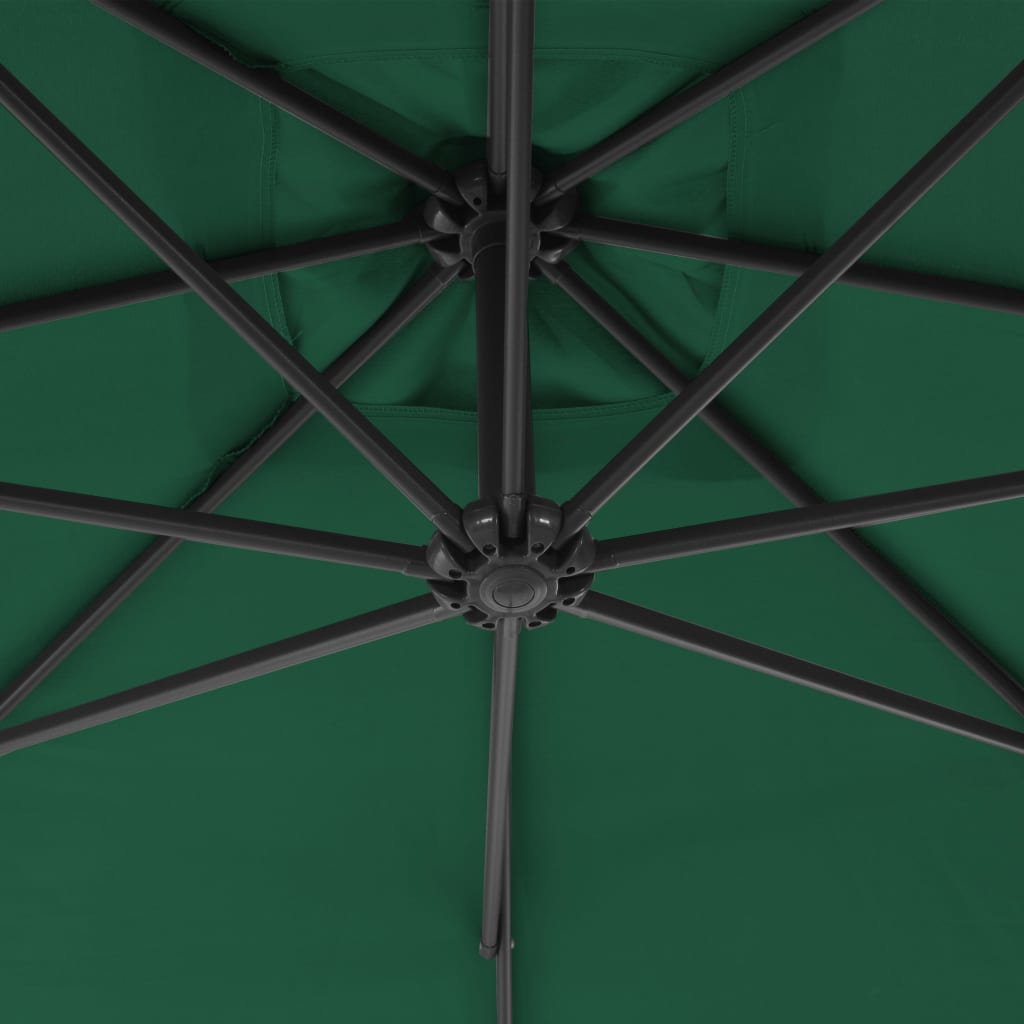 Zweefparasol met stalen paal 300 cm groen