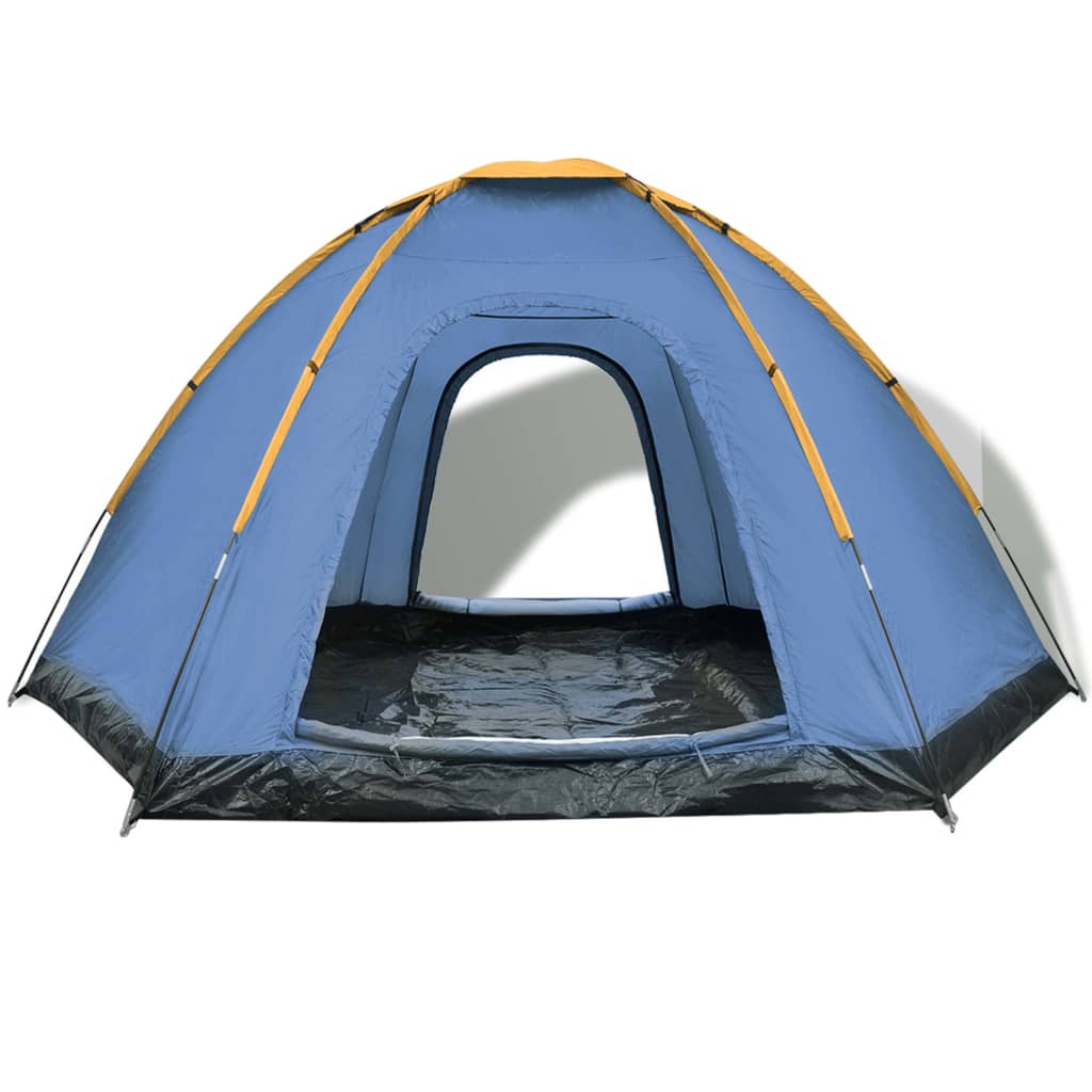 Tent 6-persoons blauw en geel