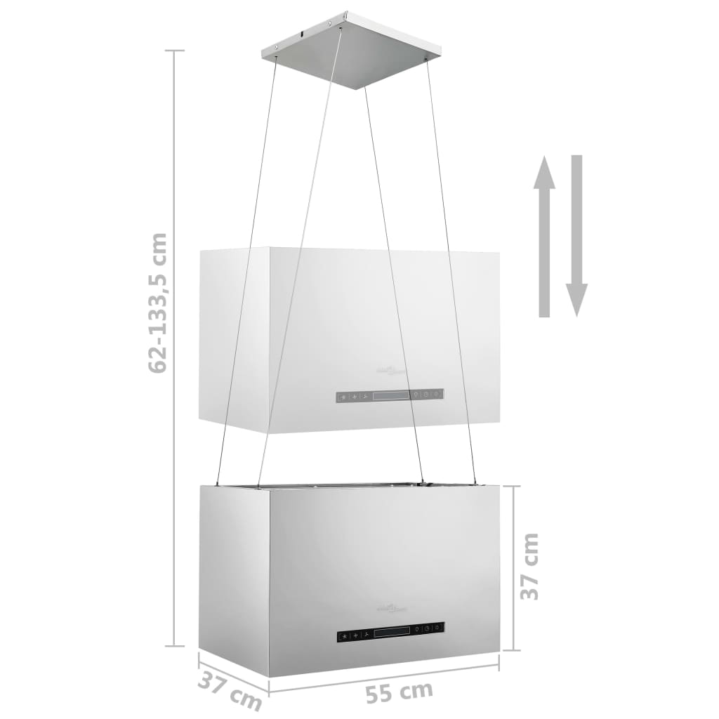 Afzuigkap hangend met aanraaksensor LCD 55 cm roestvrij staal