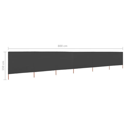 Windscherm 6-panelen 800x120 cm stof antraciet