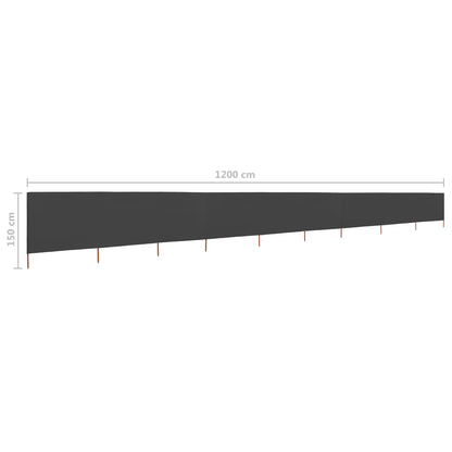 Windscherm 9-panelen 1200x120 cm stof antraciet