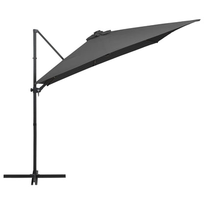 Zweefparasol met LED en stalen paal 250x250 cm antracietkleurig