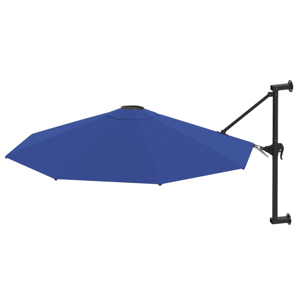 Wandparasol met metalen paal 300 cm blauw