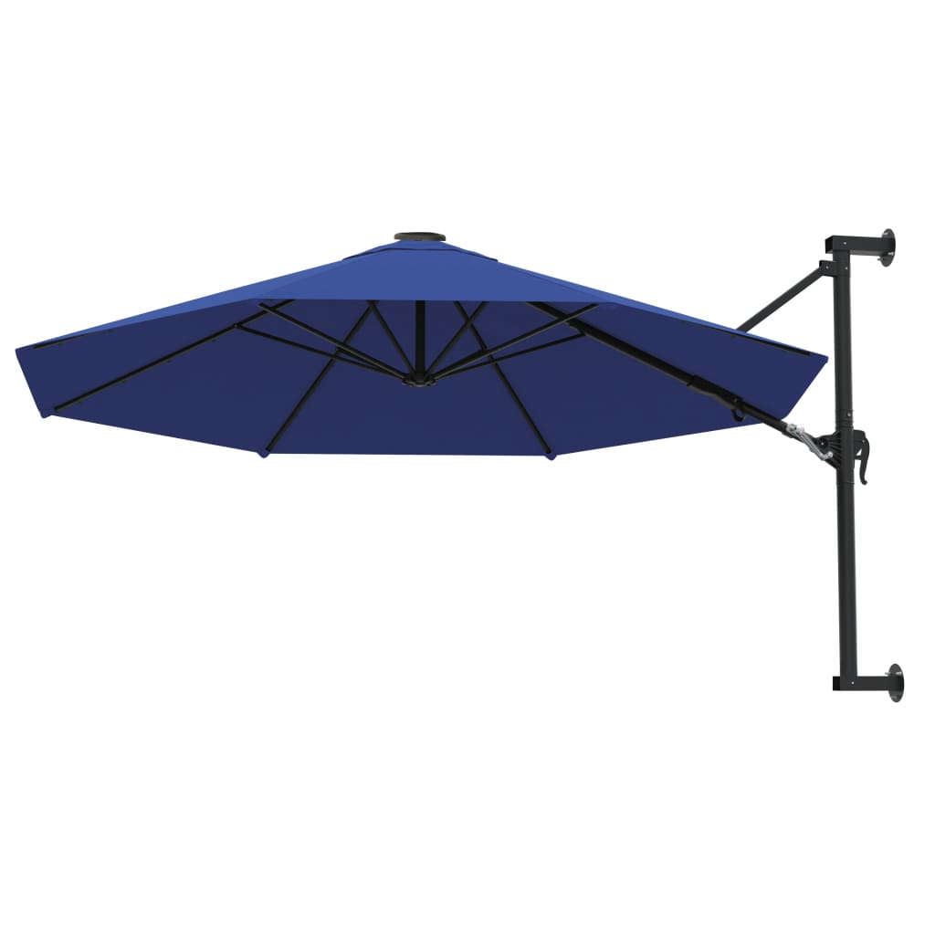 Wandparasol met metalen paal 300 cm blauw