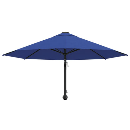 Wandparasol met metalen paal 300 cm blauw