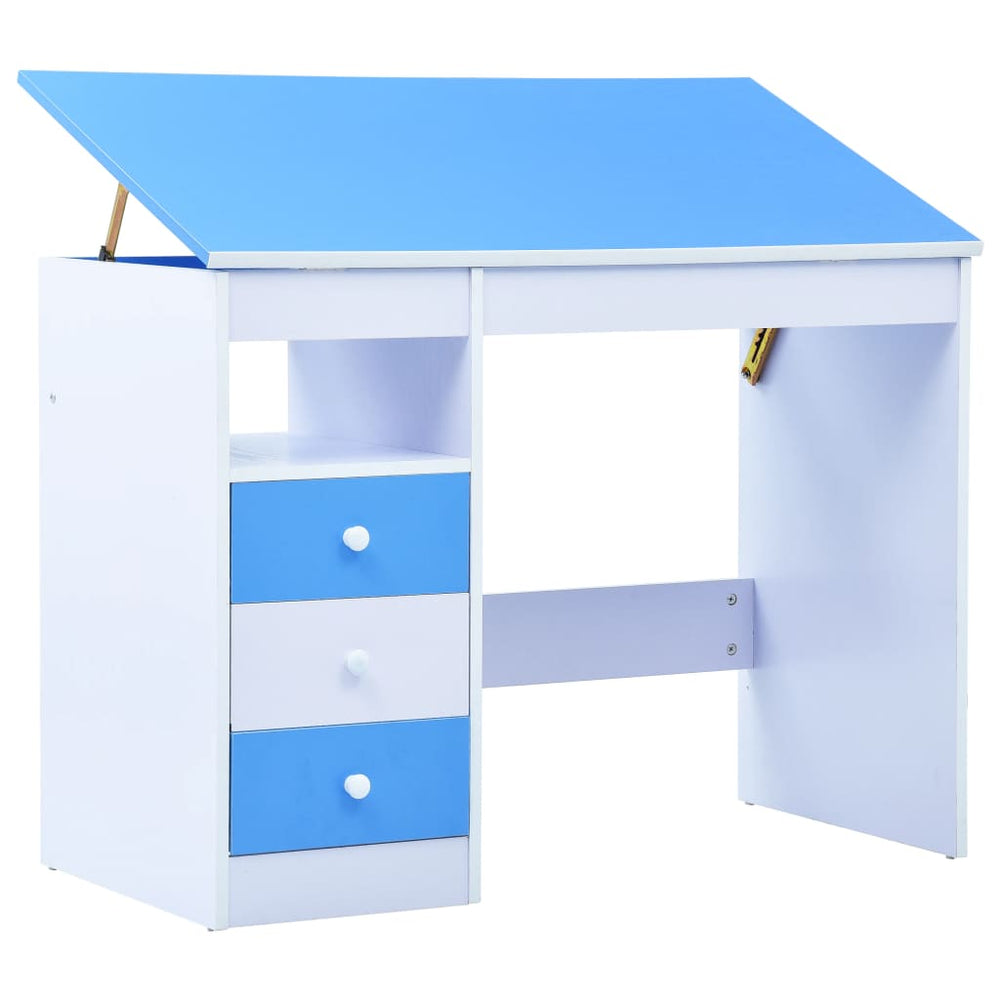 Kindertekentafel/-bureau kantelbaar blauw en wit