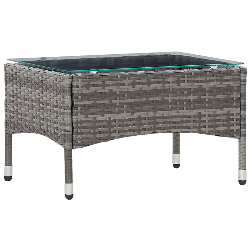 Salontafel 60x40x36 cm poly rattan grijs