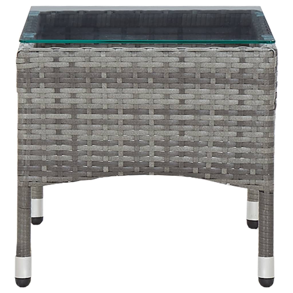 Salontafel 60x40x36 cm poly rattan grijs