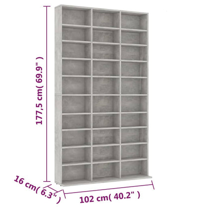 Cd-kast 102x16x177,5 cm bewerkt hout betongrijs