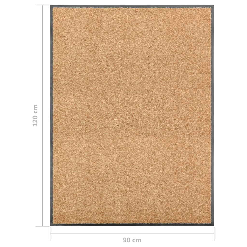 Deurmat wasbaar 90x120 cm crème