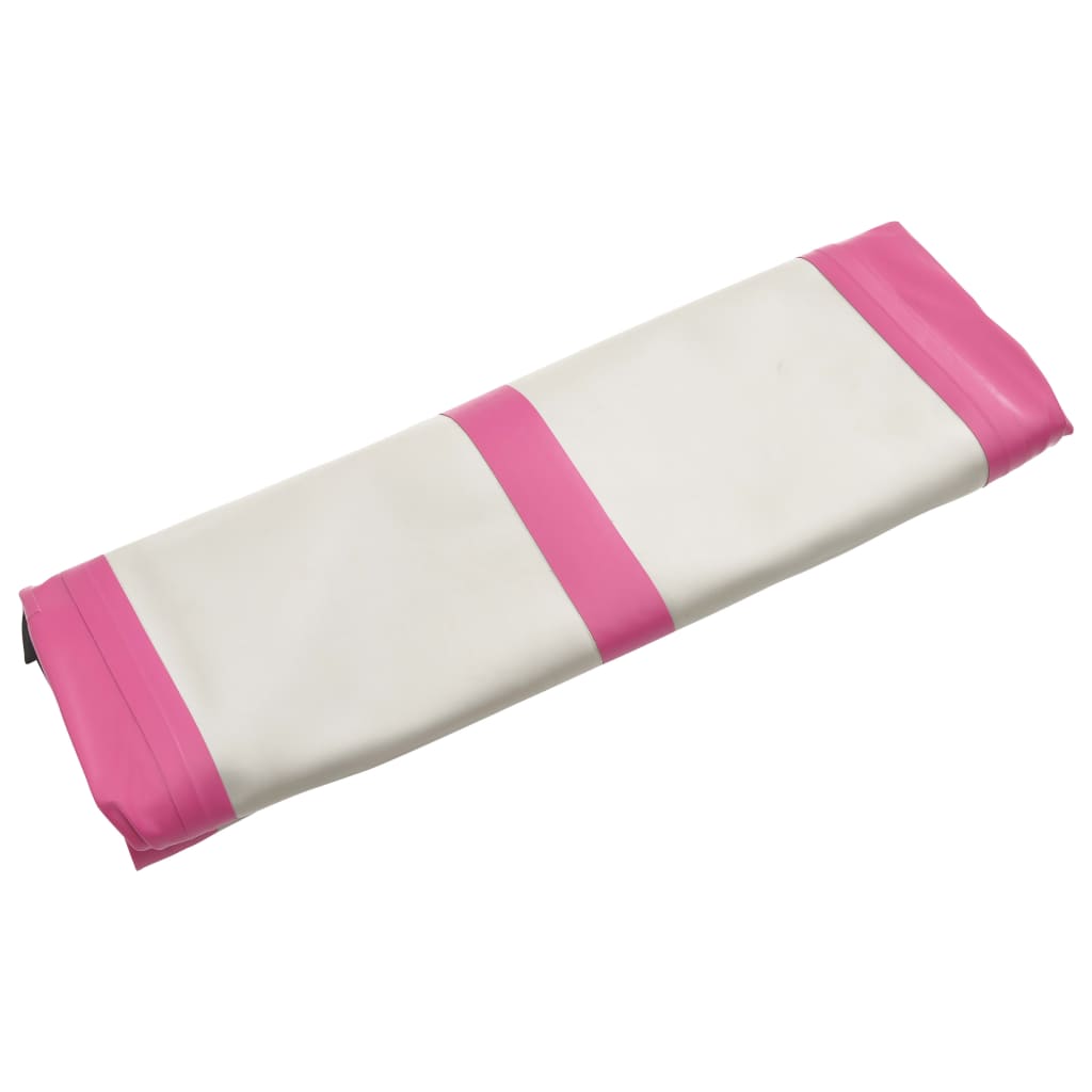 Gymnastiekmat met pomp opblaasbaar 800x100x15 cm PVC roze