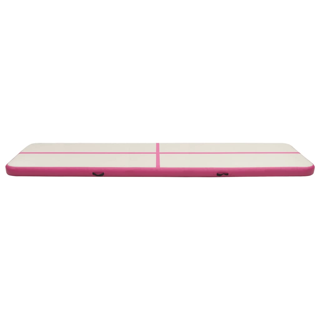 Gymnastiekmat met pomp opblaasbaar 800x100x15 cm PVC roze