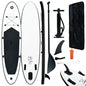 Stand Up Paddleboardset opblaasbaar zwart en wit