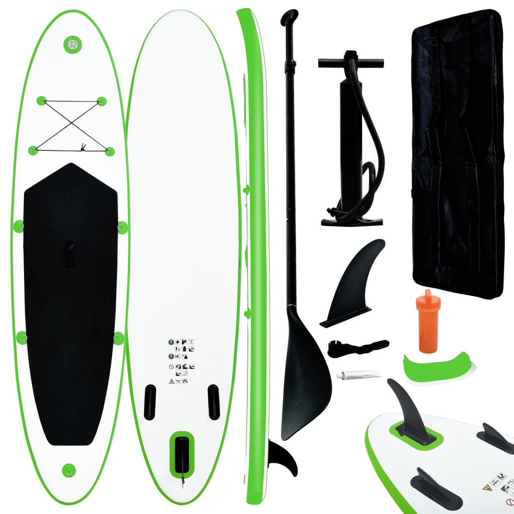 Stand-up paddleboard opblaasbaar groen en wit