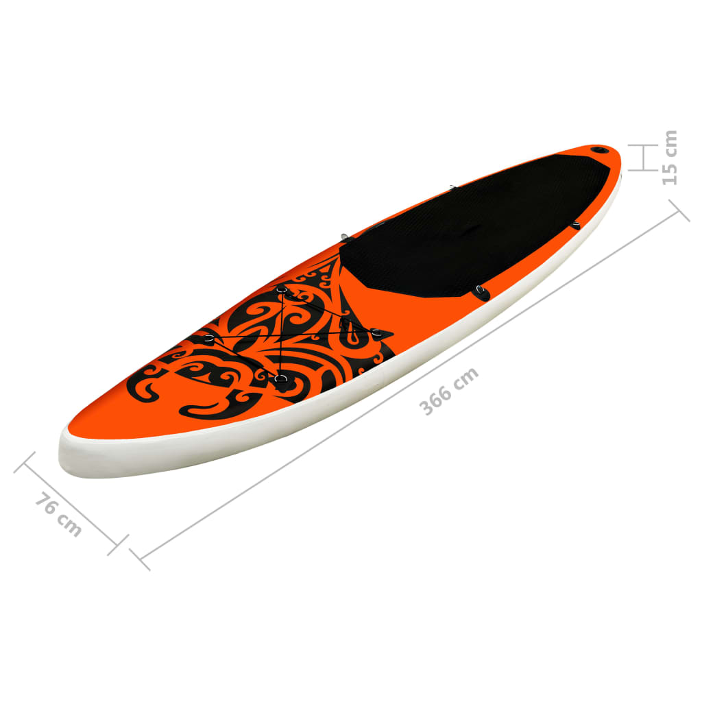 Stand Up Paddleboardset opblaasbaar 366x76x15 cm oranje