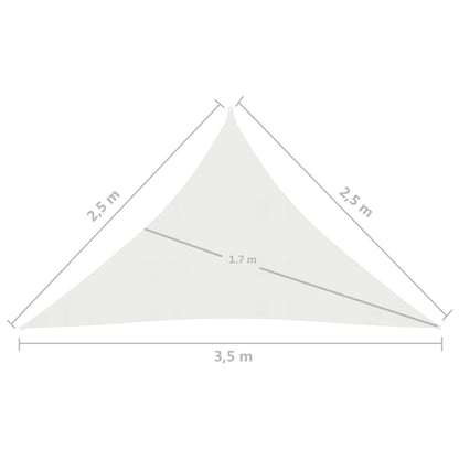 Zonnezeil 160 g/m² 2,5x2,5x3,5 m HDPE wit