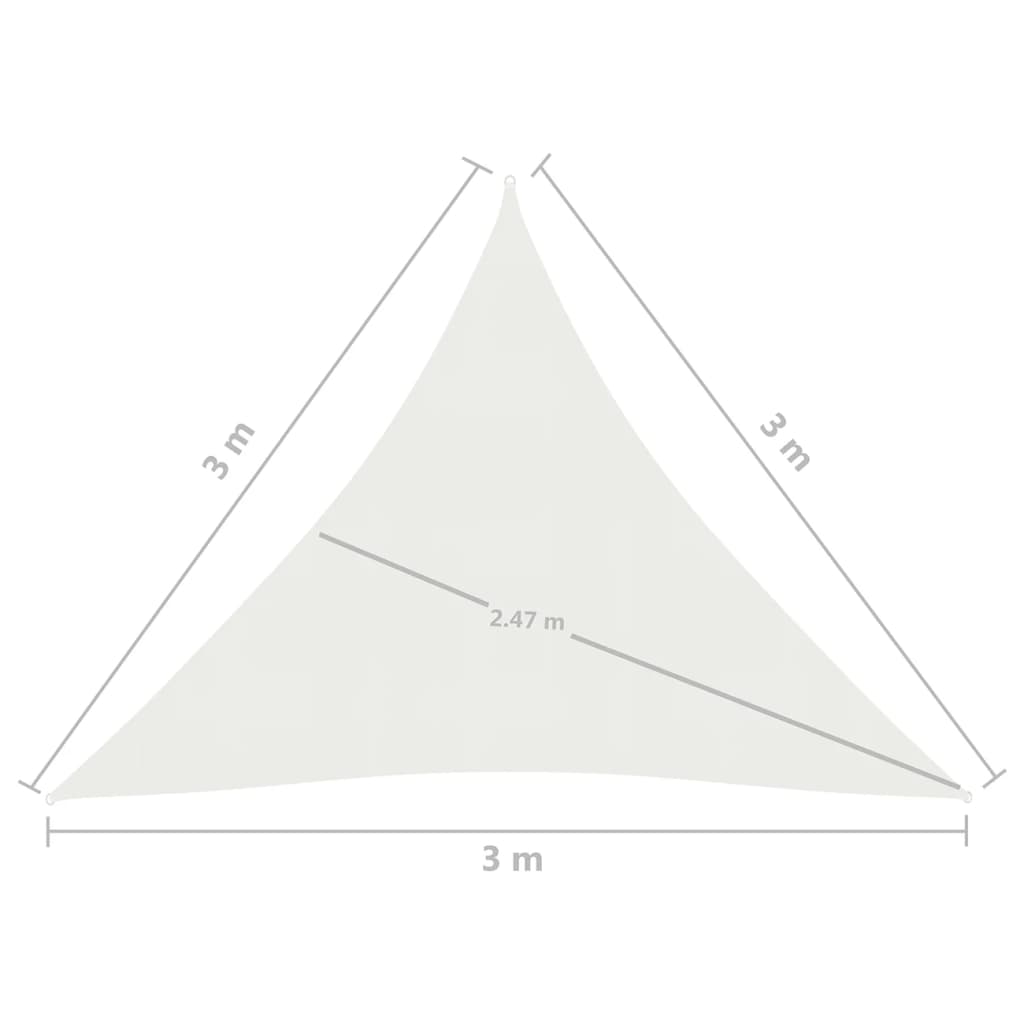 Zonnezeil 160 g/m² 3x3x3 m HDPE wit