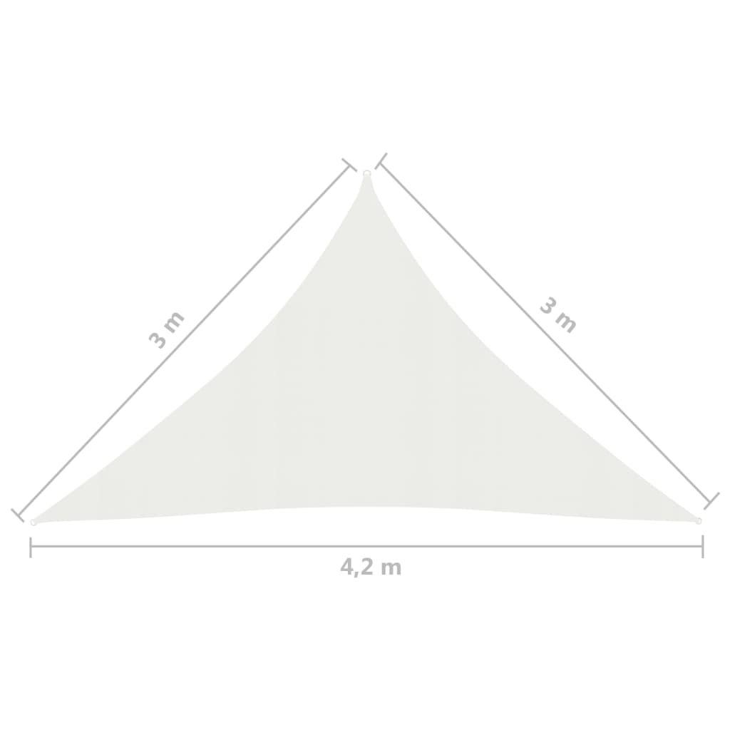 Zonnezeil 160 g/m² 3x3x4,2 m HDPE wit