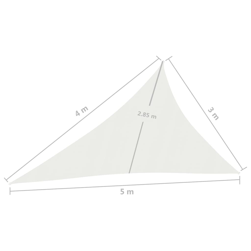 Zonnezeil 160 g/m² 3x4x5 m HDPE wit