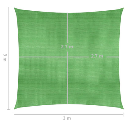 Zonnezeil 160 g/m² 3x3 m HDPE lichtgroen