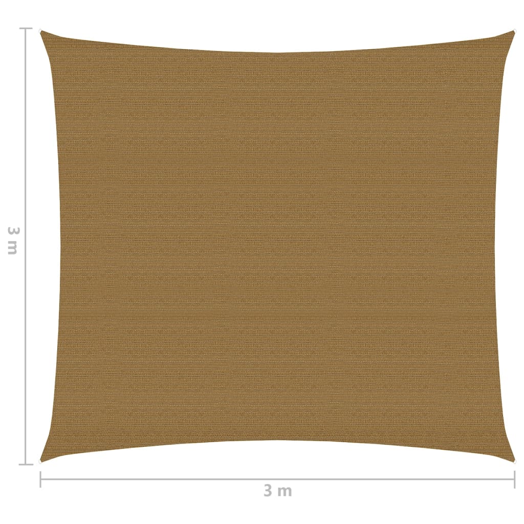 Zonnezeil 160 g/m² 3x3 m HDPE taupe