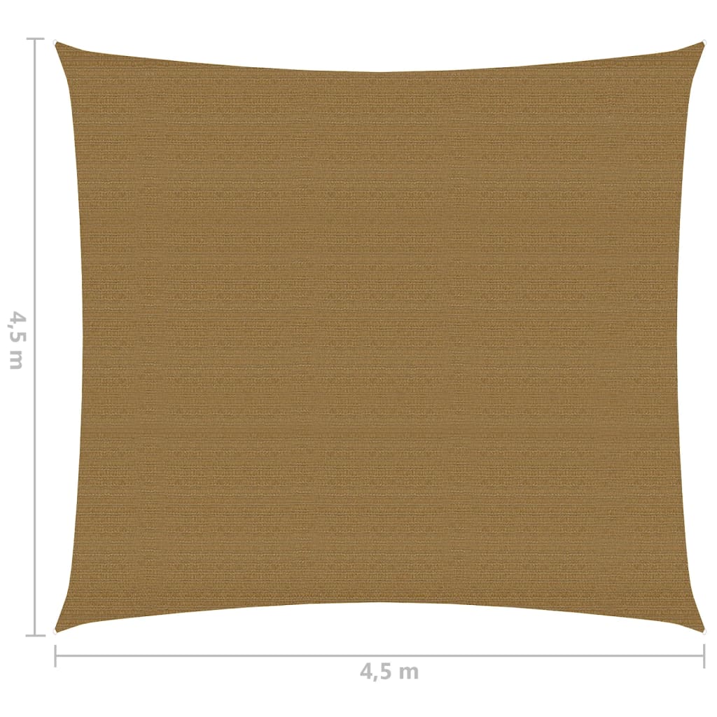 Zonnezeil 160 g/m² 4,5x4,5 m HDPE taupe