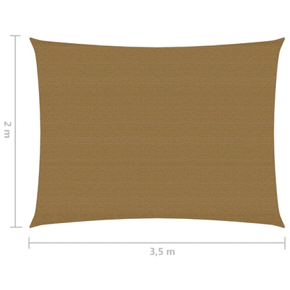 Zonnezeil 160 g/m² 2x3,5 m HDPE taupe