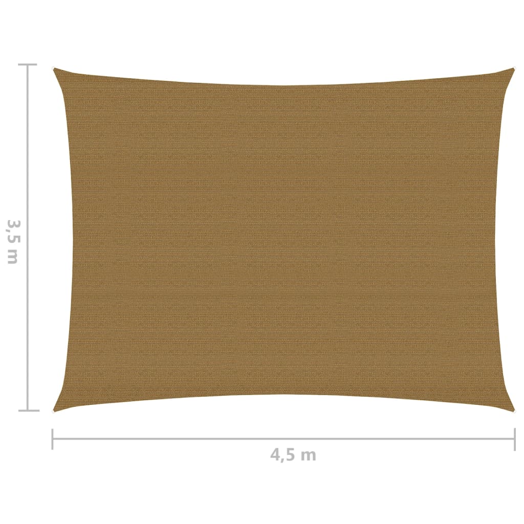 Zonnezeil 160 g/m² 3,5x4,5 m HDPE taupe