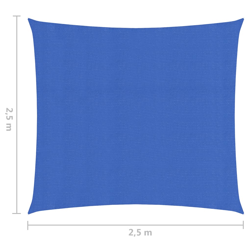 Zonnezeil 160 g/m² 2,5x2,5 m HDPE blauw