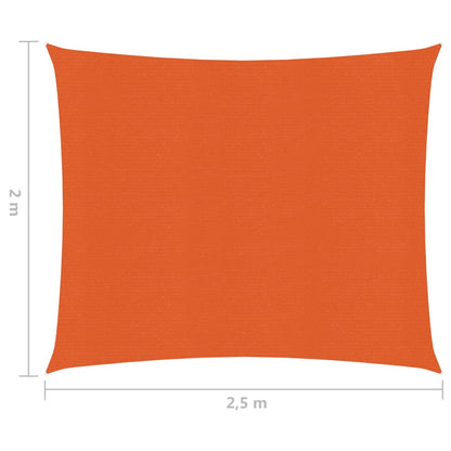 Zonnezeil 160 g/m² 2x2,5 m HDPE oranje