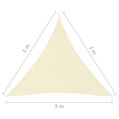 Zonnescherm driehoekig 3x3x3 m oxford stof crèmekleurig