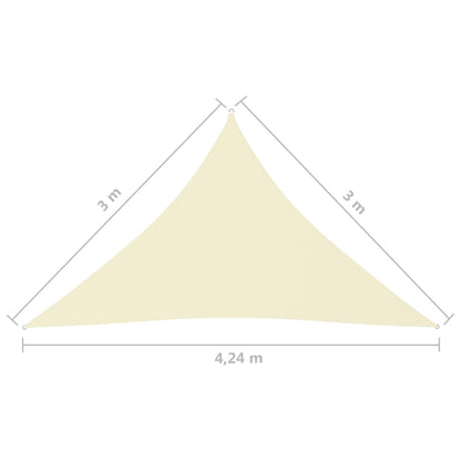 Zonnescherm driehoekig 3x3x4,24 m oxford stof crèmekleurig