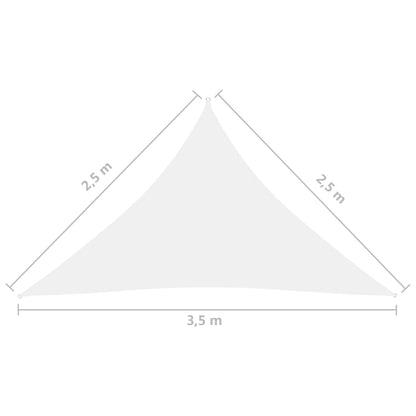 Zonnescherm driehoekig 2,5x2,5x3,5 m oxford stof wit