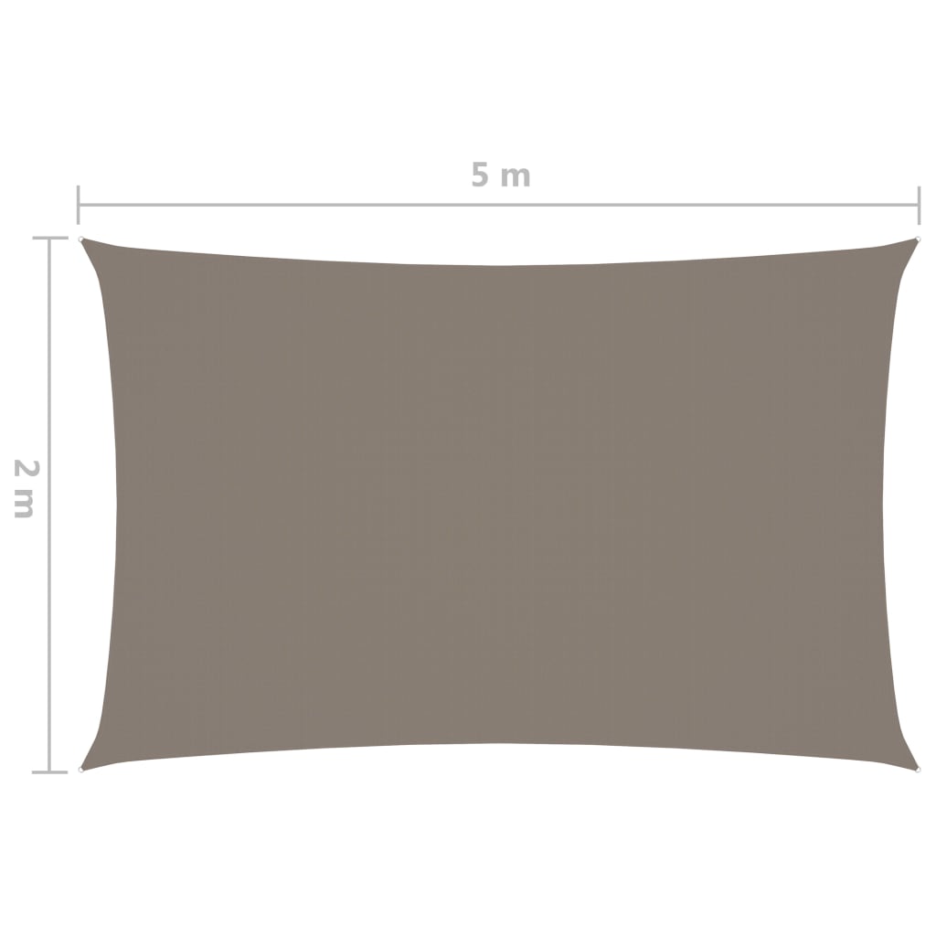 Zonnescherm rechthoekig 2x5 m oxford stof taupe