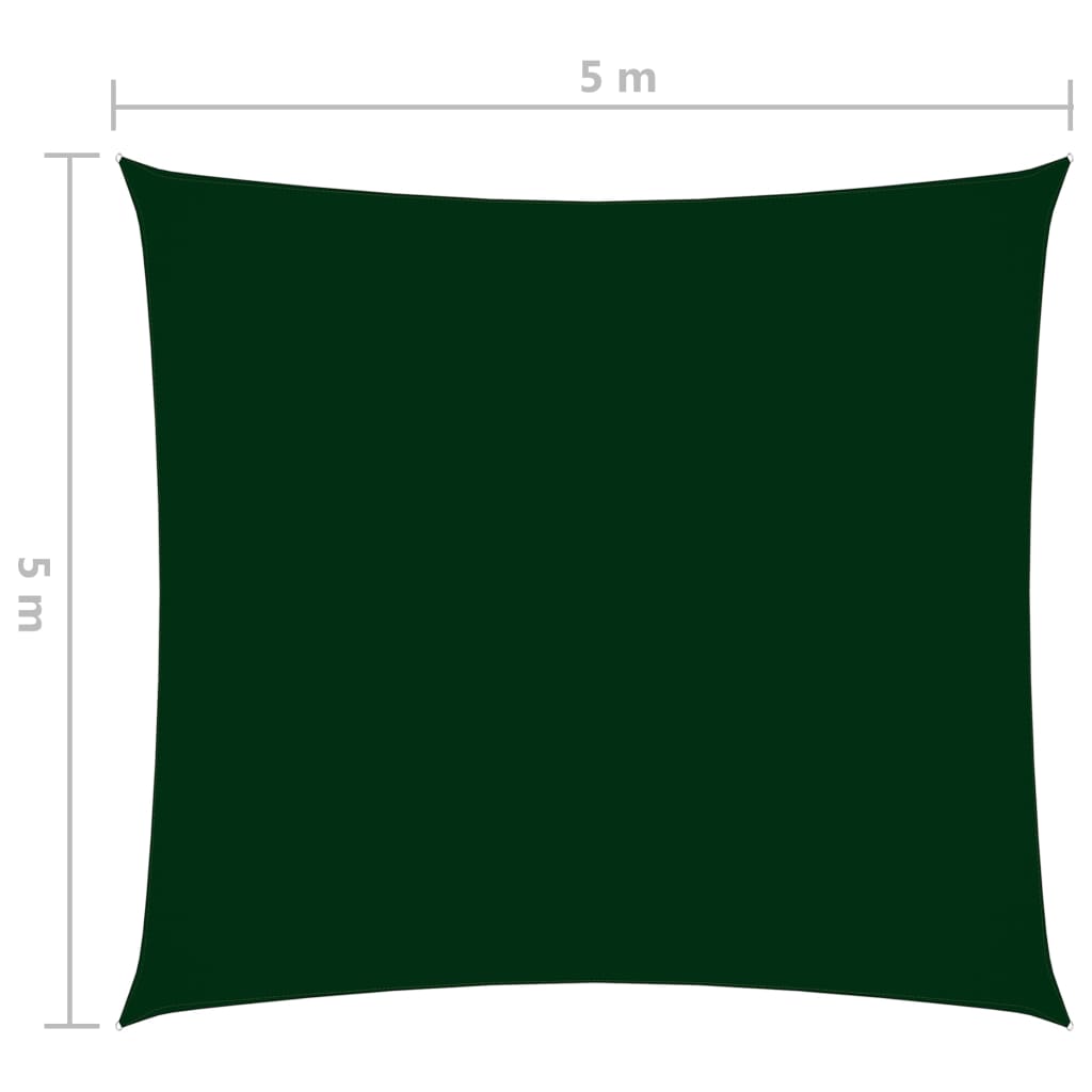 Zonnescherm vierkant 5x5 m oxford stof donkergroen