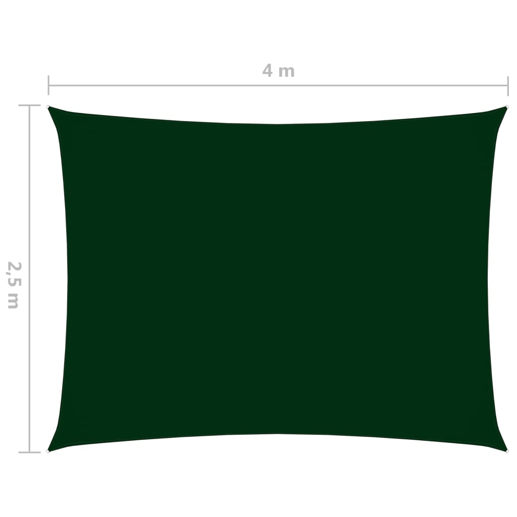 Zonnescherm rechthoekig 2,5x4 m oxford stof donkergroen