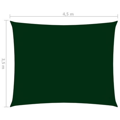 Zonnescherm rechthoekig 3,5x4,5 m oxford stof donkergroen