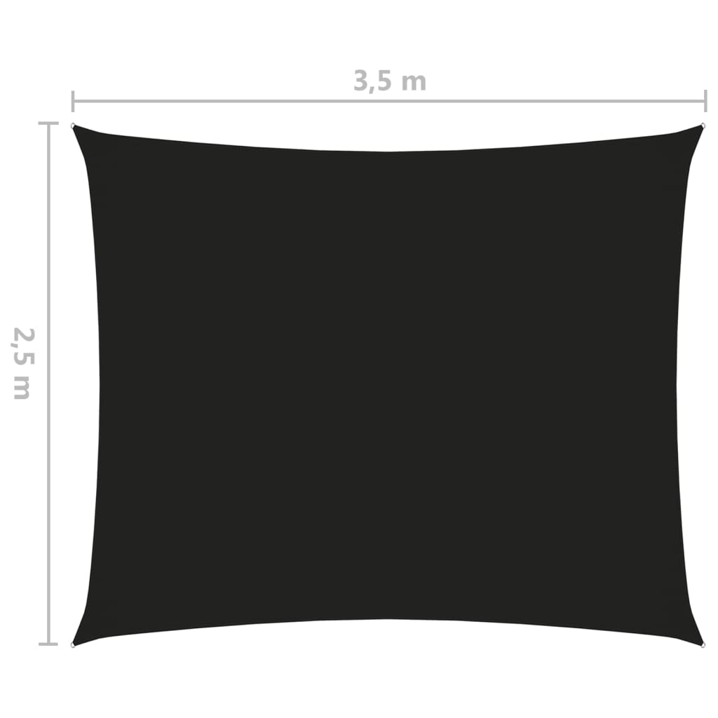 Zonnescherm rechthoekig 2,5x3,5 m oxford stof zwart