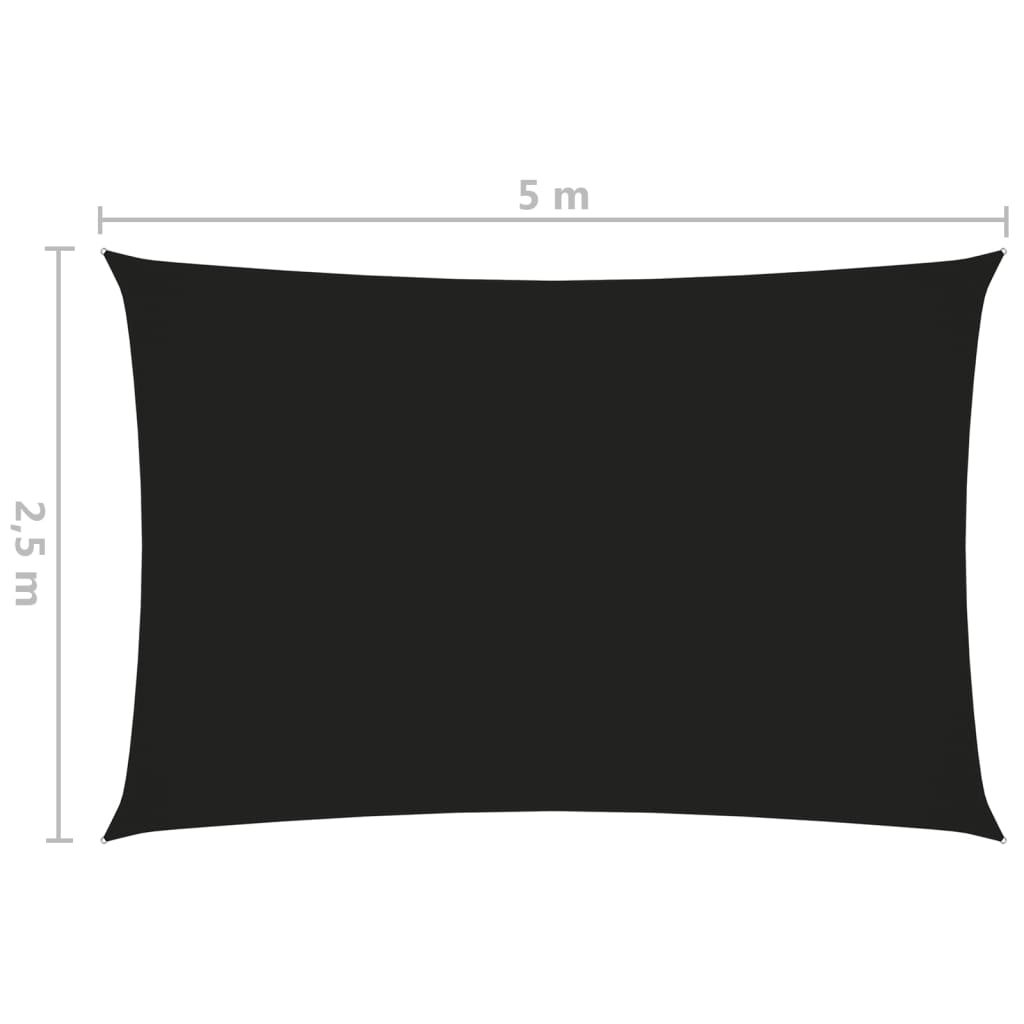 Zonnescherm rechthoekig 2,5x5 m oxford stof zwart