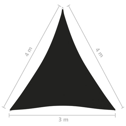 Zonnescherm driehoekig 3x4x4 m oxford stof zwart