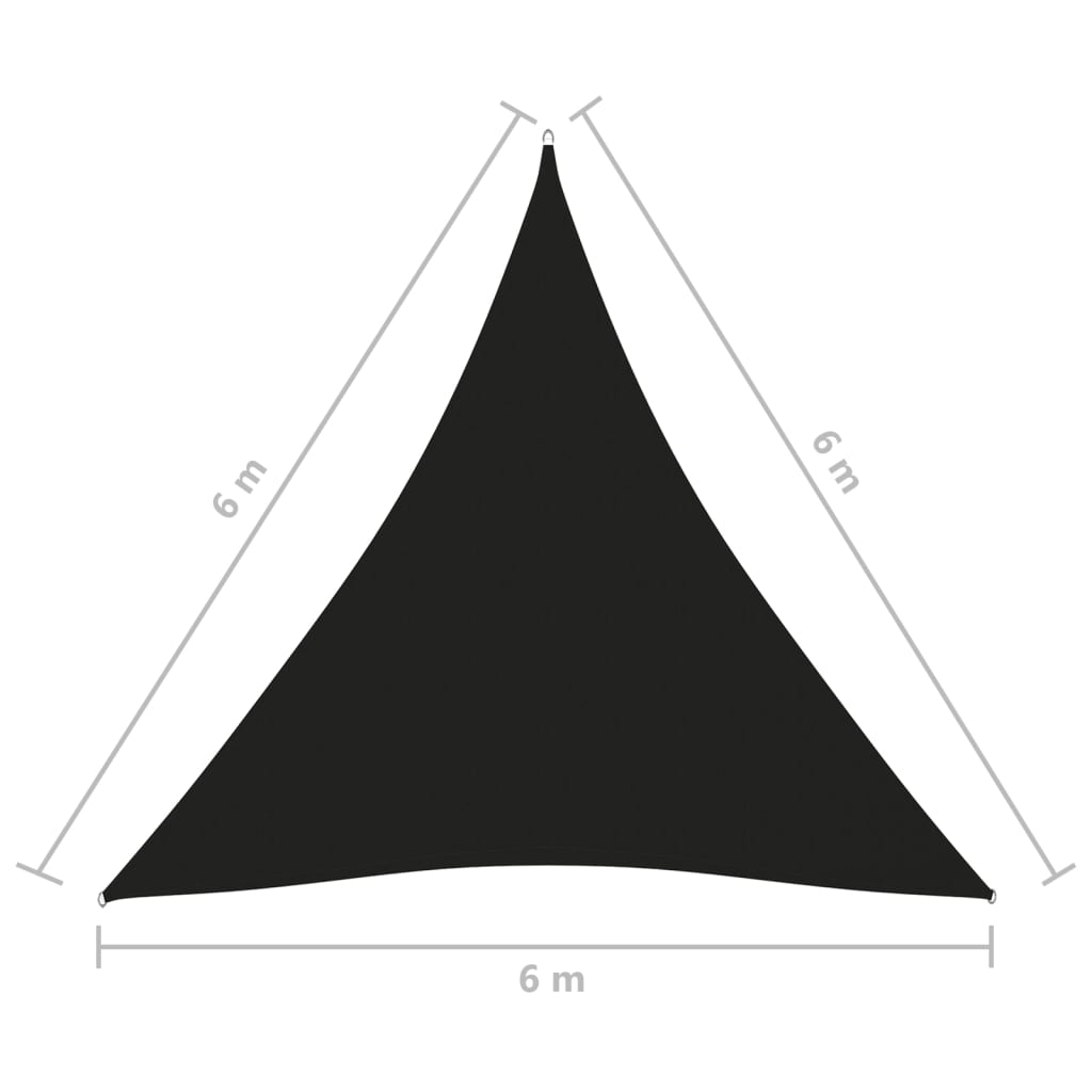 Zonnescherm driehoekig 6x6x6 m oxford stof zwart