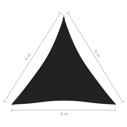 Zonnescherm driehoekig 6x6x6 m oxford stof zwart