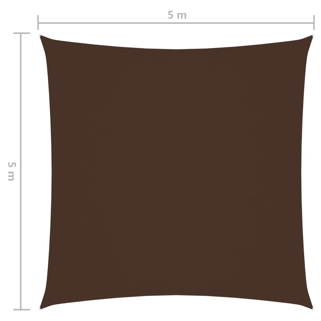 Zonnescherm vierkant 5x5 m oxford stof bruin