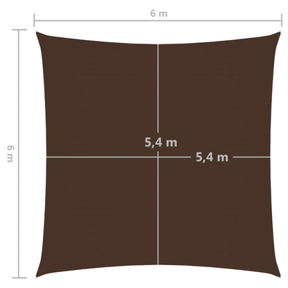 Zonnescherm vierkant 6x6 m oxford stof bruin