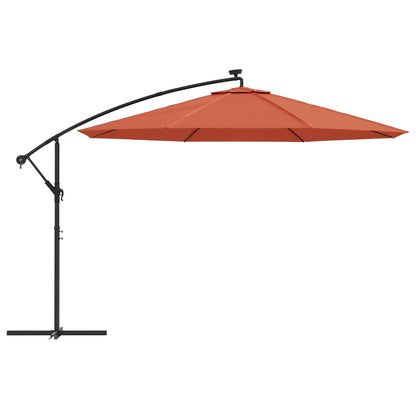 Zweefparasol met LED-verlichting 350 cm terracottakleurig